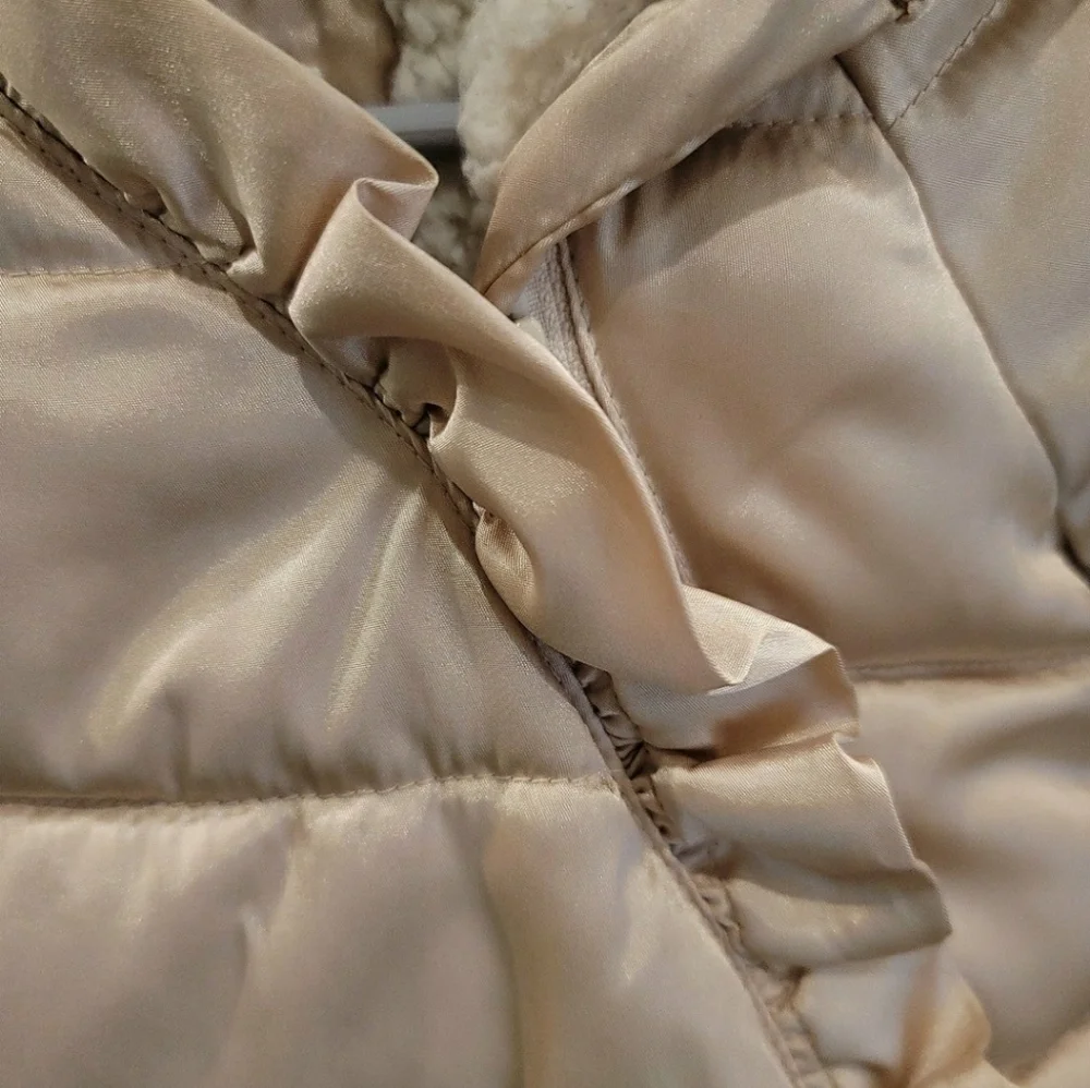 Gap Baby Shimmery Gold/Champagne Hooded Puffer Coat - Size 0-6 Months